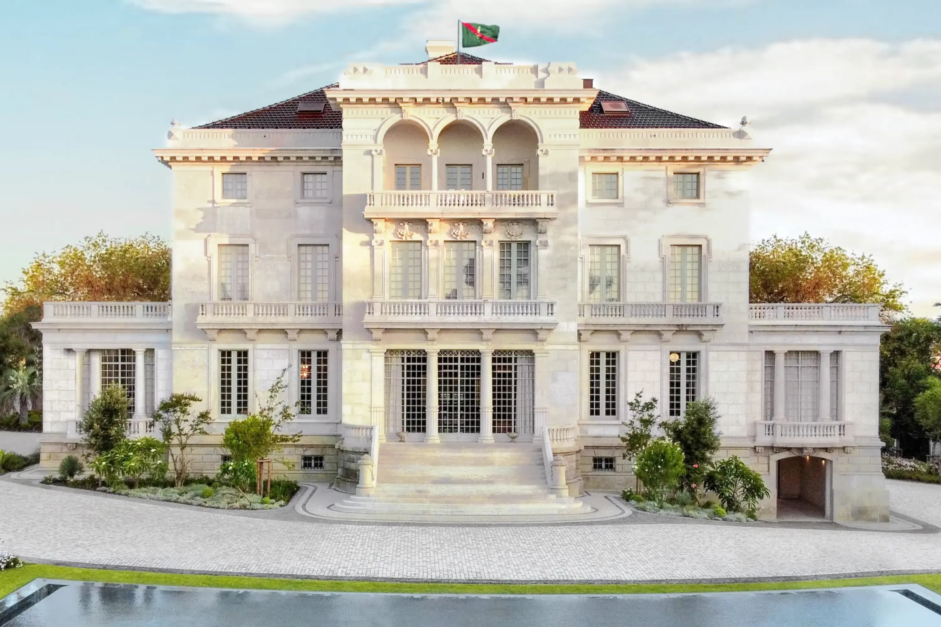 Press Centre - Official building with flag